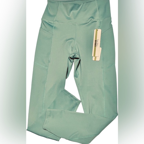 NICOLE MILLER SPORT LEGGINGS WOMEN BLUE ANKLE LENGTH POCKET-WORKOUT SIZE MEDIUM - Picture 8 of 13